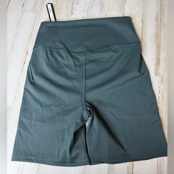SKIMS High-Rise Bike Shorts in Dark Teal Green - Picture 2 of 7